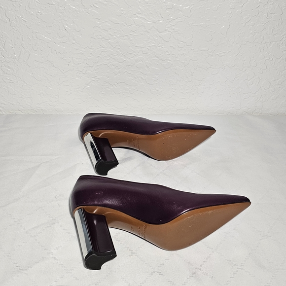 Clergerie Women's Purple Leather Heels - Picture 4 of 5